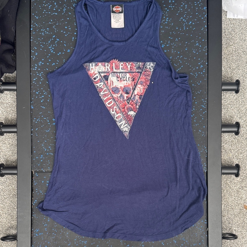 Harley-Davidson Women's Blue Graphic Tank Top